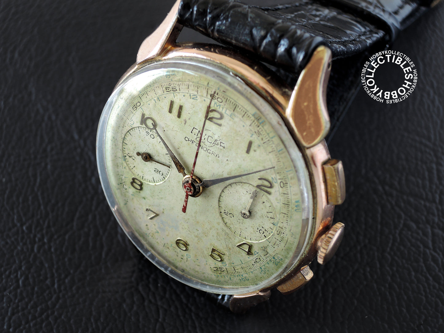 Swiss Vintage Enicar Gold Plated Chronograph Wrist Watch