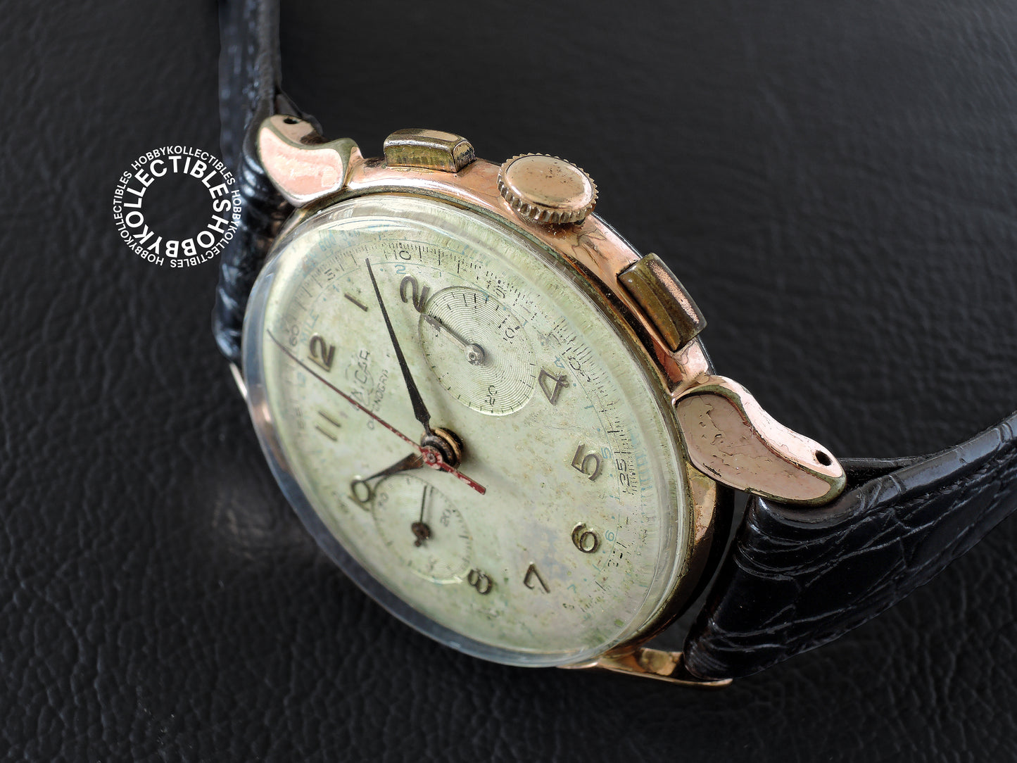 Swiss Vintage Enicar Gold Plated Chronograph Wrist Watch