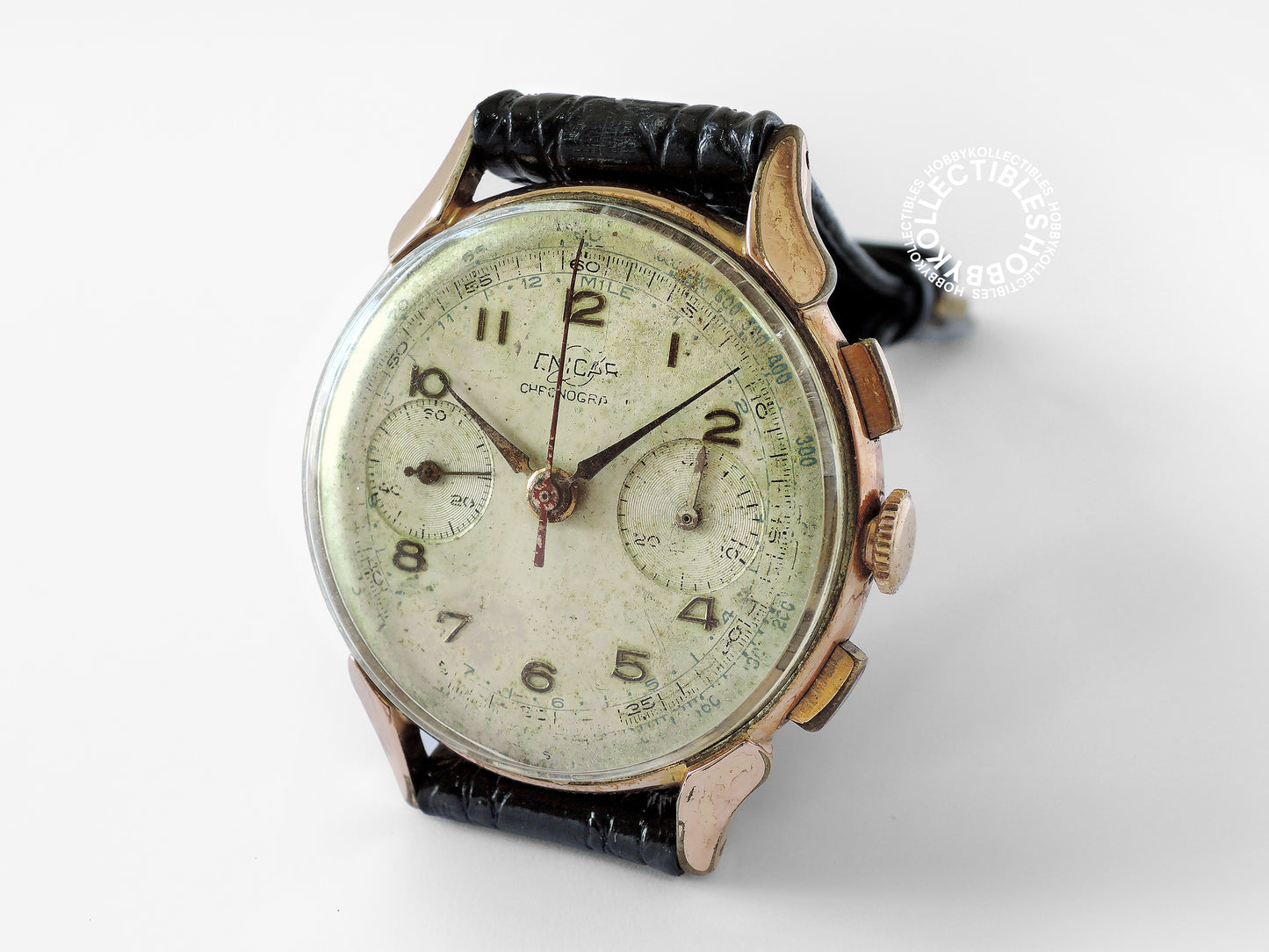 Swiss Vintage Enicar Gold Plated Chronograph Wrist Watch