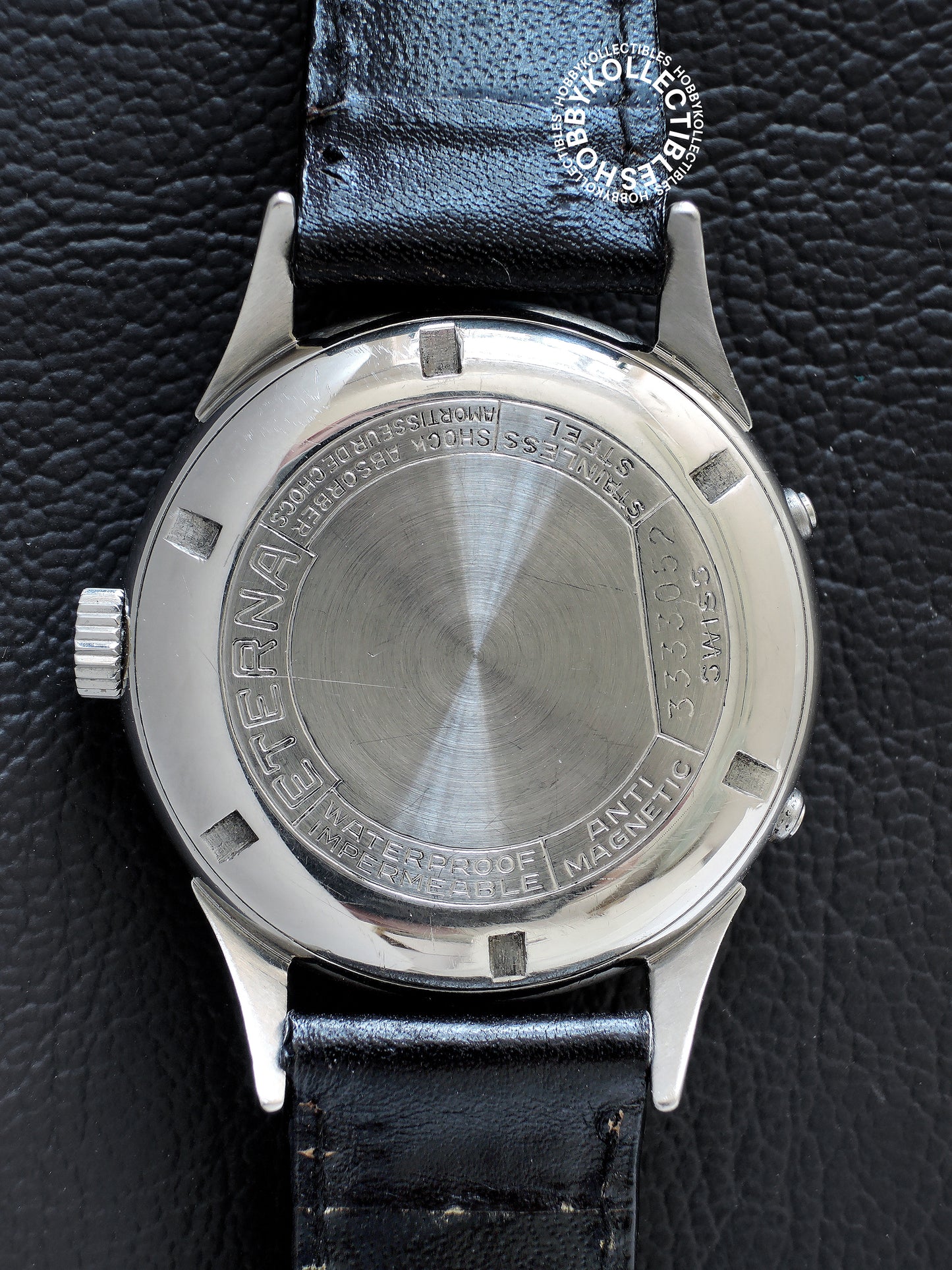 Swiss Vintage Eterna Stainless Steel Triple Calendar Wrist Watch