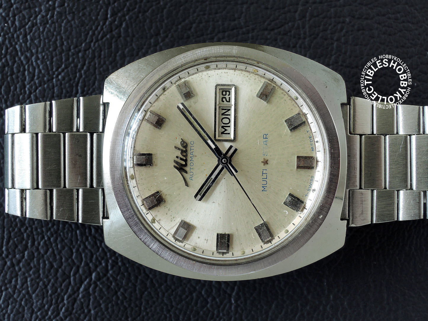 Mido Vintage Multi Star Automatic Day Date Wristwatch Stainless Steel NEED SERVICE