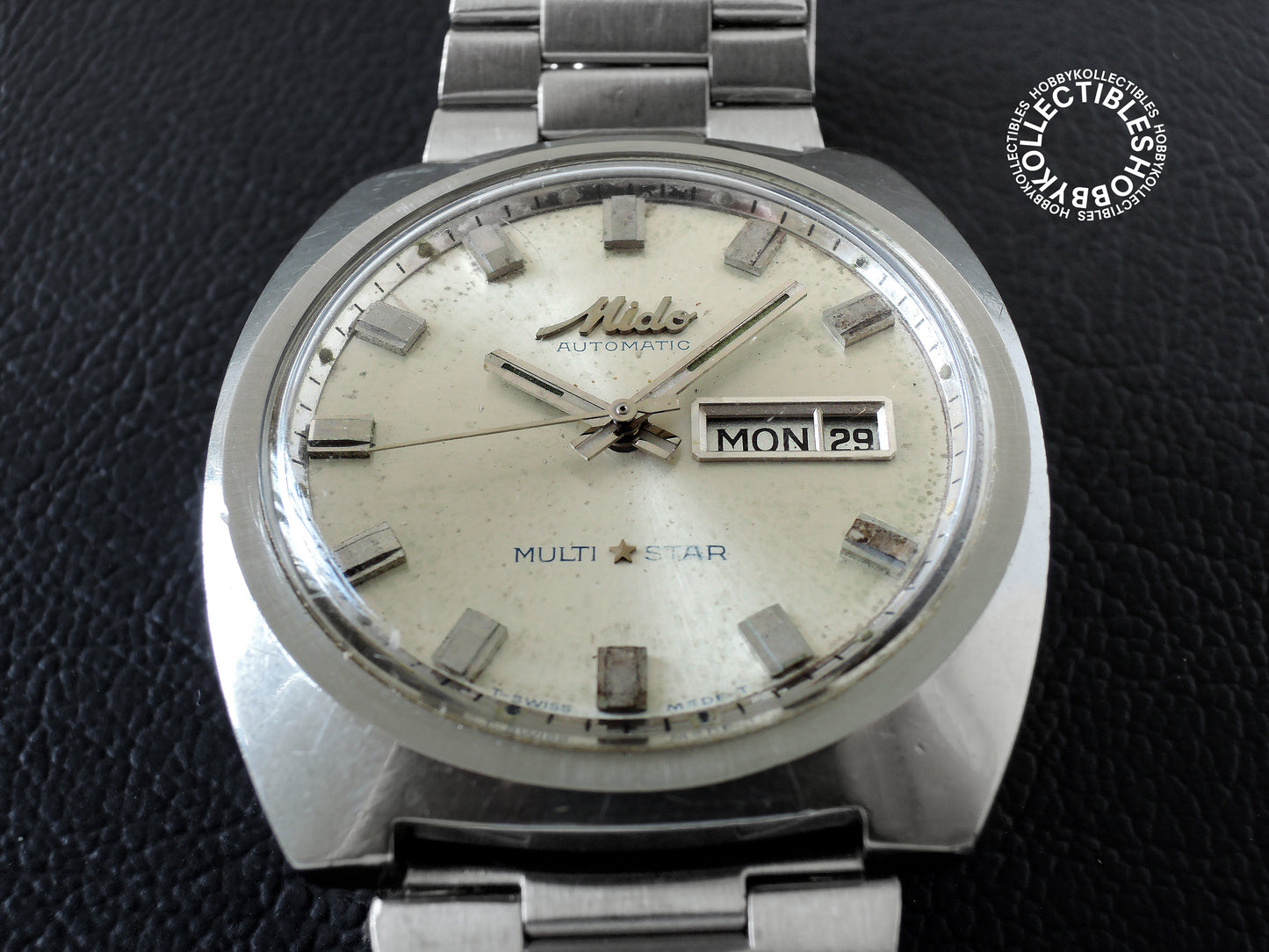 Mido Vintage Multi Star Automatic Day Date Wristwatch Stainless Steel NEED SERVICE