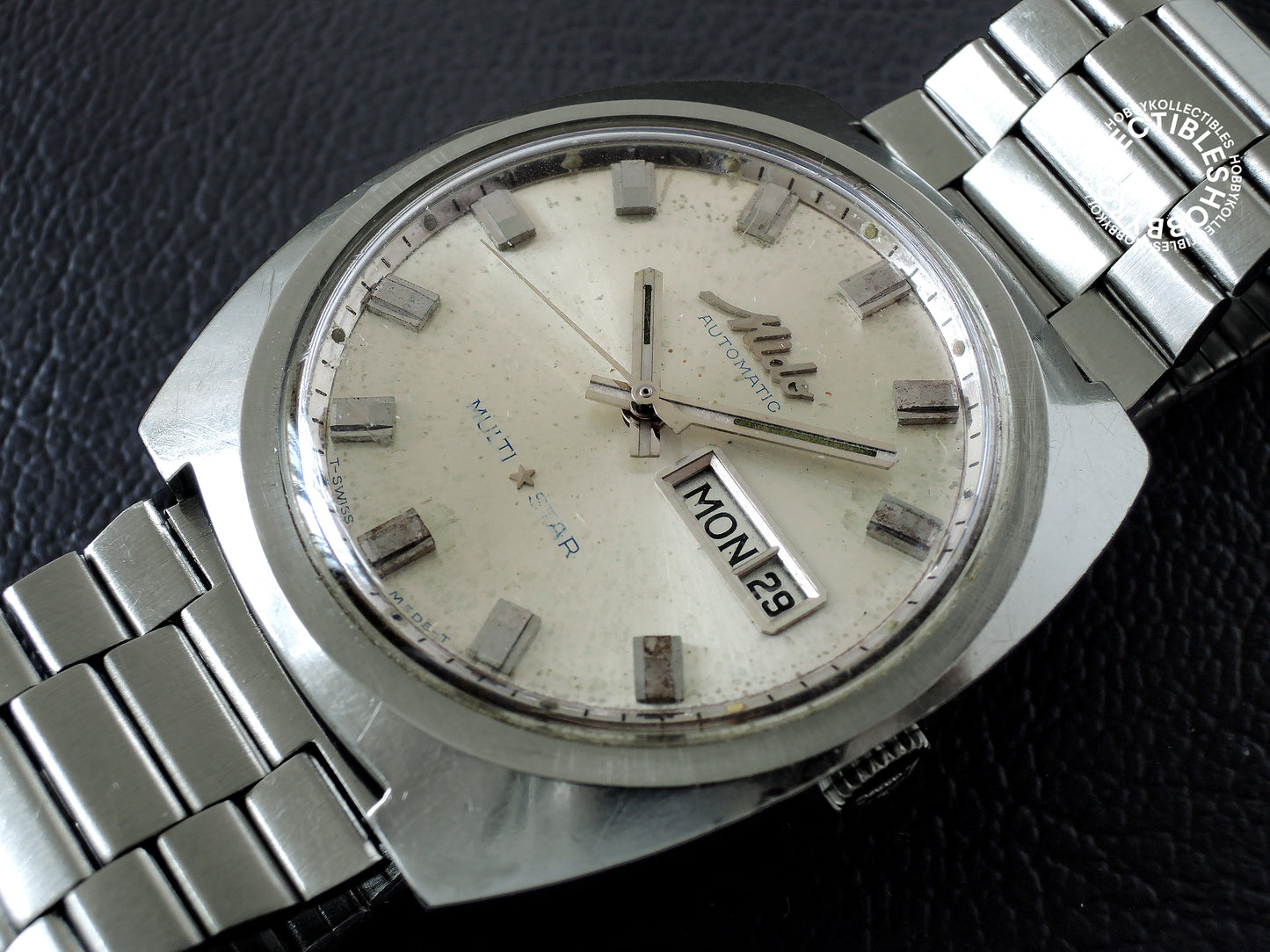 Mido Vintage Multi Star Automatic Day Date Wristwatch Stainless Steel NEED SERVICE