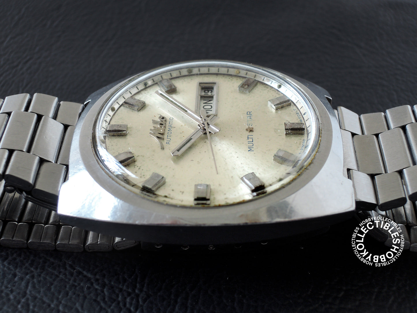 Mido Vintage Multi Star Automatic Day Date Wristwatch Stainless Steel NEED SERVICE